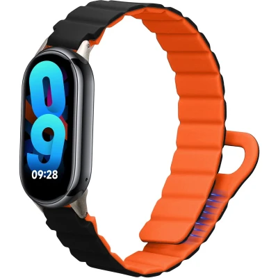 Afbeelding van kwmobile sporthorloge Band geschikt voor Xiaomi Mi 8 / 9 bandje Smartwatch of activity tracker polsband Met magneetsluiting In zwart oranje