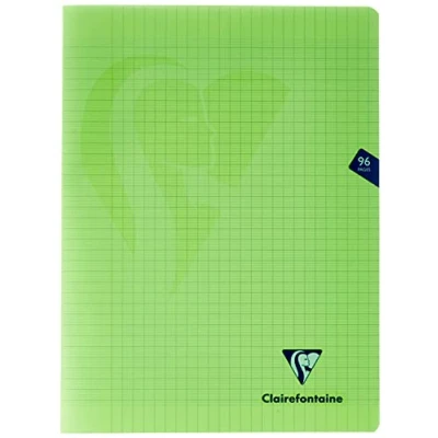Afbeelding van Clairefontaine 353361C Notitieboek Mimesys, 96 pagina&#039;s, grote ruiten, wit papier, 90 g, omslag van polypropyleen, 24 x 32 cm, groen