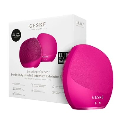 Afbeelding van GESKE Sonic Body Brush &amp; Intensive Exfoliator 7 in 1 Elektrische lichaamsreinigingsborstel SmartSonic Pulsaties Dieptereiniging, peeling en massage professionele kwaliteit