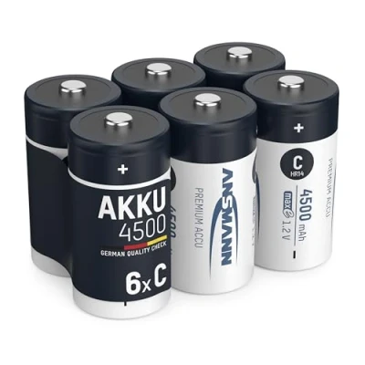 Afbeelding van ANSMANN Oplaadbare batterijen C NiMH 4500 mAh 1,2 V (4 stuks) HR14 met hoge capaciteit en lage zelfontlading voor zaklamp, modelbouw item, cameraflitser enz.