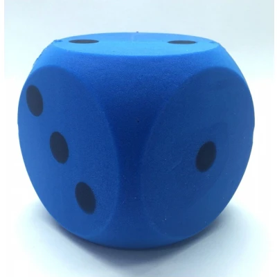 Afbeelding van Dobbelsteen schuimrubber Blauw 15cm.