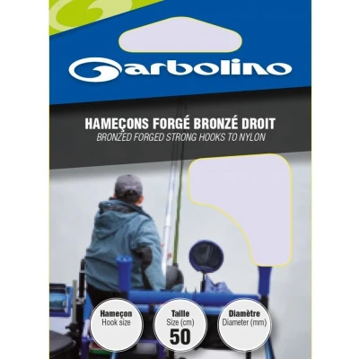 Afbeelding van Garbolino Onderlijn Haak Brons Recht Spade End Barbed 50cm (10 pcs) Maat : 18 0.10mm