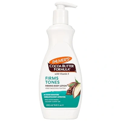 Afbeelding van Palmer&#039;s Lichaamslotion met cacaoboter, verstevigende en crème Q10, collageen elastine, pompfles, 400 ml.
