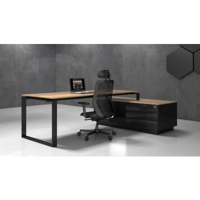 Afbeelding van Directiebureau Cube Hoekcombinatie incl ladenblok Met 3 laden. zwevend blad. Uitvoering rechts.