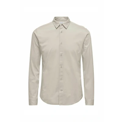 Afbeelding van Only &amp; Sons Robin Stretch NOOS Zakelijk overhemd, Heren, Maat: XL, Moonstruck