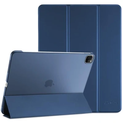 Afbeelding van ProCase Beschermhoes voor iPad Pro 12,9 inch 6e generatie 2022, 5e 2021, 4e 2020, 3e 2018, nieuwe verbeterde hoes, valbestendige beschermhoes, donkerblauw