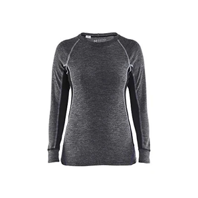 Afbeelding van Blaklader Dames onderhemd, 100% Merino WARM 7200 1732 Medium Grijs/Zwart XL