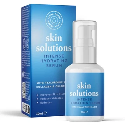 Afbeelding van Alpha Foods Intens Hydraterend Serum met 4D Hyaluronzuur Complex, Chlorella en Marine Collageen Anti Aging Serum, voor Stevigheid Elasticiteit van de huid, 50 ml