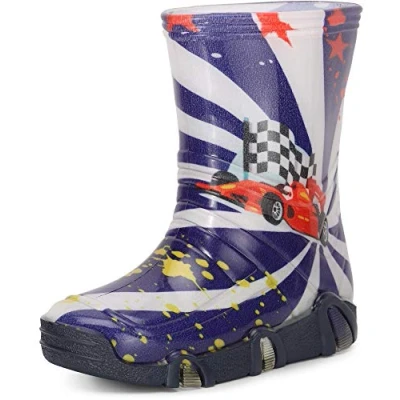Afbeelding van Ladeheid Kinder Regenlaarzen Rubberen Anti Slip Zool PVC LA ZT Szuwarek2020BW Dunkelblau Auto 36 31/32