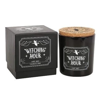 Afbeelding van Enchanting Witching Hour Salie kaars, wit, boeiende geur, donker en verleidelijk aroma, lange brandduur, betoverende gastronomische geur