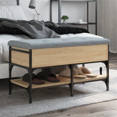 Afbeelding van Schoenenbank 82x42x45 cm bewerkt hout sonoma eikenkleurig