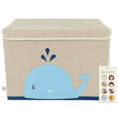 Afbeelding van Bieco opbergdoos met deksel, opvouwbaar, 65 liter, ca. 36 x 51 cm, voor kinderen, kisten grote opbergdoos, luiertafel organizer