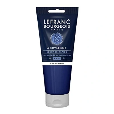 Image de Lefranc Bourgeois peinture acrylique bleu primaire semi opaque fine 200 ml