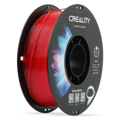 Afbeelding van Creality TPU filament 1.75, 3D printfilament, hoge elasticiteit, zacht kleefmateriaal, elastisch, thermoplastisch polyurethaan 1 kg, rood
