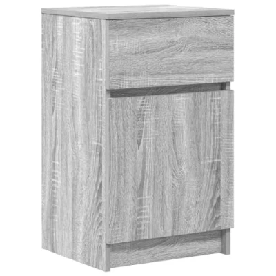 Afbeelding van vidaXL Nachtkastje 39x35x65 cm bewerkt hout grijs sonoma eikenkleur