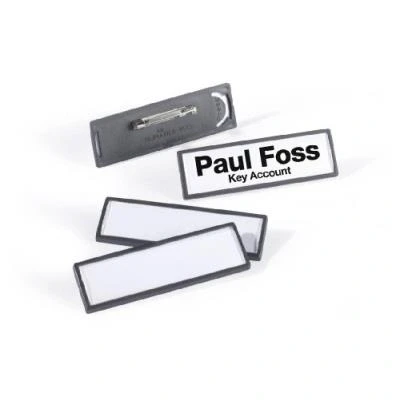 Image de Durable clip card boite de 25 porte badges avec epingle 17 x 67 mm noir 813301