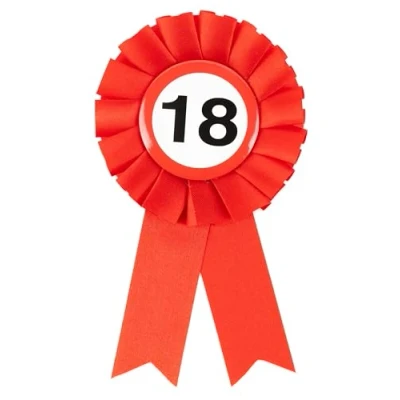 Afbeelding van Verjaardagsdecoratie rozet 18 jaar decoratie 18e verjaardag meisje jongen