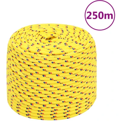Afbeelding van vidaXL Boottouw 8 mm 250 m polypropyleen geel