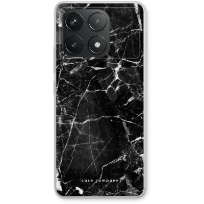 Afbeelding van Case Company® hoesje geschikt voor Xiaomi Redmi K70 Zwart Marmer Soft Cover Telefoonhoesje Bescherming aan alle Kanten en Schermrand