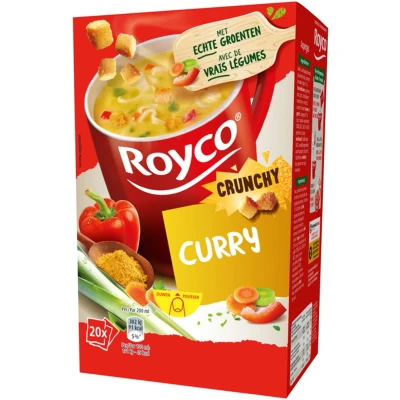 Afbeelding van Royco Minute Soup Curry Met Croutons, Pak Van 20 Zakjes Soep