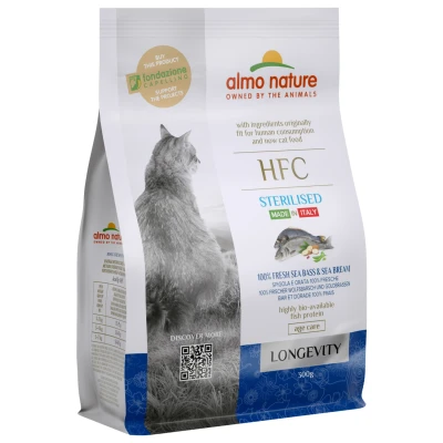 Afbeelding van Almo Nature Kat HFC Longevity Sterilized brokken voor oudere gecastreerde / gesteriliseerde katten Zeebaars en zeebrasem of varkensvlees 1,2kg, 300gr &amp; Zeebrasem, Gewicht: 300g