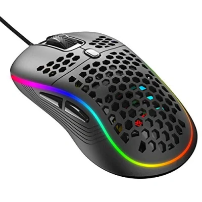 Afbeelding van AIRENA Gamingmuis, RGB gamingmuis met ledverlichting, 7200 dpi, instelbaar, 6 programmeerbare toetsen, ergonomische gaming muis voor pc, laptop, Mac