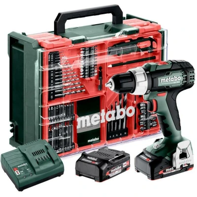 Afbeelding van METABO BS 18 L MW accu schroefboormachine met 74 delige mobiele werkplaats (2x 2,0Ah + lader) 614051710