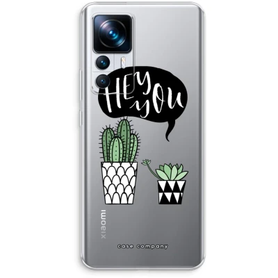 Afbeelding van Case Company® hoesje geschikt voor Xiaomi 12T Hey you cactus Soft Cover Telefoonhoesje Bescherming aan alle Kanten en Schermrand