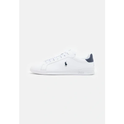 Afbeelding van Polo Ralph Lauren Heritage Court II Leather Trainer Unisex Sneakers laag White/newport navy, Maat: 44, navy Schoenen