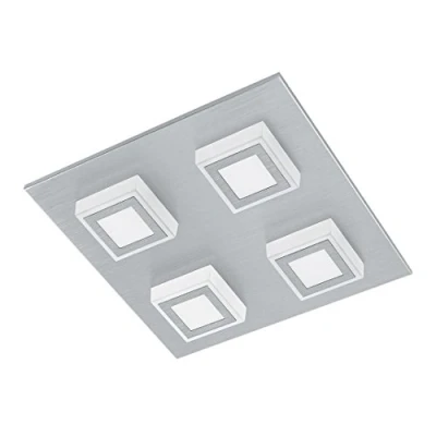 Afbeelding van EGLO Masiano Plafondlamp 4 Lichts LED Aluminium Geborsteld Gesatineerd