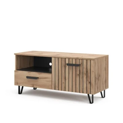 Afbeelding van Vicco TV meubel Amber, Bruin/Bruin, 100.2 x 48.5 cm met lade en deur