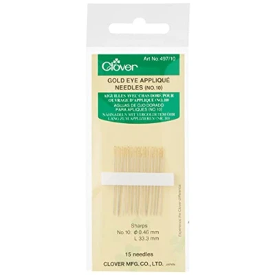 Afbeelding van Clover Gold Eye Applique Needles No 10 15 stuks