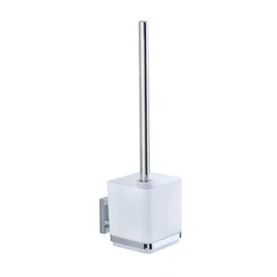 Afbeelding van Wenko 22695100, Vacuum Loc Wc Set Quadro Borstelhouder, Roestvrij Staal, 9,5 X 37 12,5 Cm, Glanzend