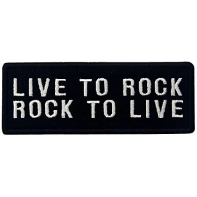 Afbeelding van Leven voor Rock To Live Geborduurd IJzer Op Naaien Patch