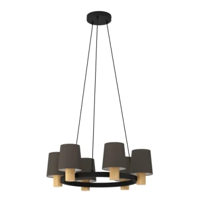 Afbeelding van EGLO Edale Hanglamp E27 Ø 70 cm ZwartBruinCappuccino