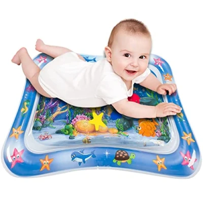 Afbeelding van Retoo opblaasbare en sensorische watermat voor baby&#039;s met afmetingen 66 x 50 cm, pvc waterspeelmat 3, 6, 9 maanden, perfect de vroege ontwikkeling, het spelenderwijs stimuleren van ontwikkeling je baby