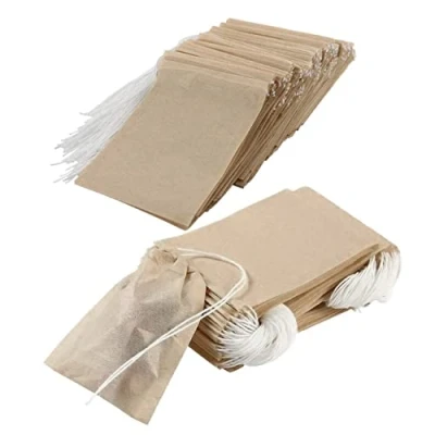 Afbeelding van Lahviuu Theezakjes om te vullen, 200 stuks wegwerpfilterzakjes, zak voor thee ei van papier, AVCE met koord losse en Chinese kruidengeneeskunde, 5 x 7 cm, primaire kleur