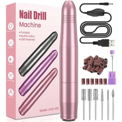Image de Ponceuse pour Ongles, Lime a Ongle Electrique Professionnel 20000RPM, Vitesse Réglable Nail Drill, Portable Kit Manucure Ongles en Acrylique et Gel