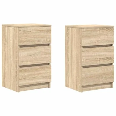 Afbeelding van vidaXL Nachtkastjes met 3 lades 2 st 39x35x65 cm Sonoma eikenkleurig