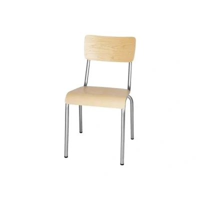 Afbeelding van Bolero Cantina gegalvaniseerd stalen stoelen met houten zitting en rugleuning (4 stuks)