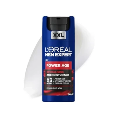 Image de L&#039;Oréal Paris Men Expert Power Age Crème Anti Âge hydratante et revitalisante à l&#039;acide hyaluronique Pour homme les peaux matures, sèches ternes 100 ml