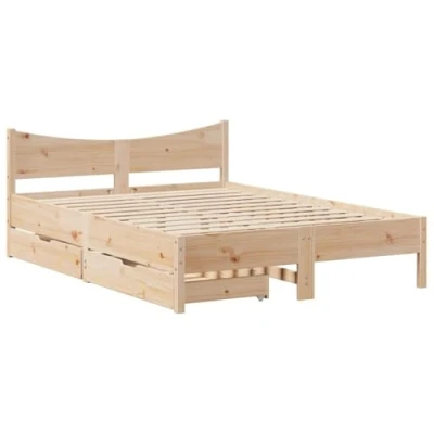 Afbeelding van vidaXL Bedframe met lades massief grenenhout 140x200 cm