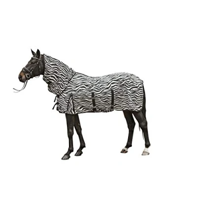 Afbeelding van HKM Vliegendeken met hals Paardendeken Wit/Zwart 195