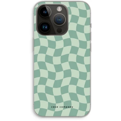 Afbeelding van Case Company® hoesje geschikt voor iPhone 14 Pro Grid Groen Soft Cover Telefoonhoesje Bescherming aan alle Kanten en Schermrand