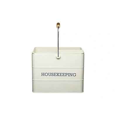 Afbeelding van KitchenCraft Living Nostalgia Metalen Schoonmaak mand 33 x 21 26 cm Antique Cream