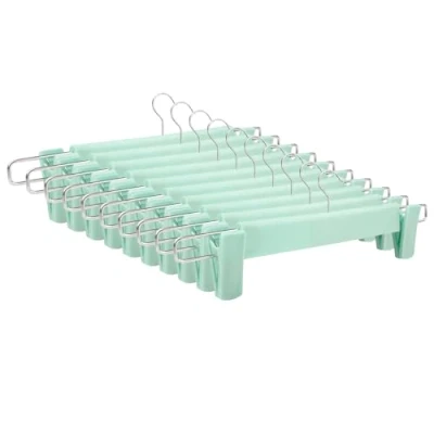 Afbeelding van Tekenewbse 10 stuks broekhangers, kleerhangers met clips, rokhangers, verstelbare