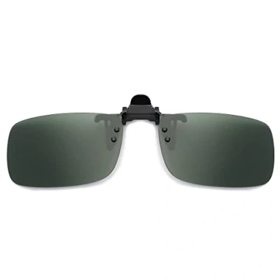 Afbeelding van JM Gepolariseerde Clip Op Zonnebril Frameloze Flip Up Lens Voor Gegradueerde Bril, Groen