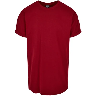 Afbeelding van Urban Classics LONG Shaped Turnup Tshirt basic, Heren, Maat: 3XL, Brickred