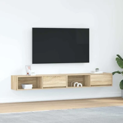 Afbeelding van vidaXL Tv meubelen 2 st 100x31x25,5cm bewerkt hout sonoma eikenkleurig