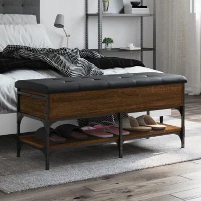 Afbeelding van Schoenenbank 102x42x45 cm bewerkt hout sonoma eikenkleurig
